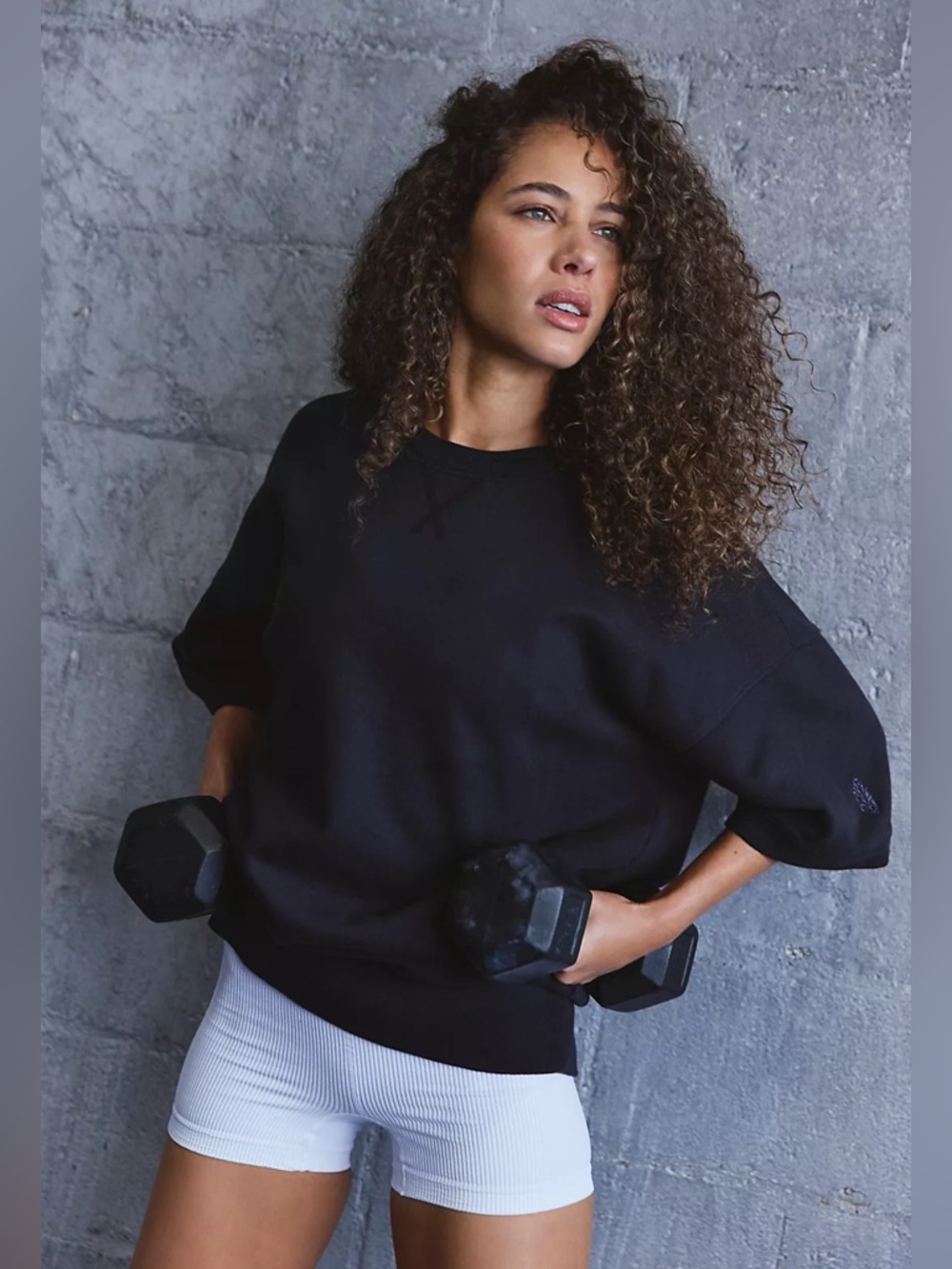 (FP-32) Free People For The Win Short Sleeve Sweatshirt